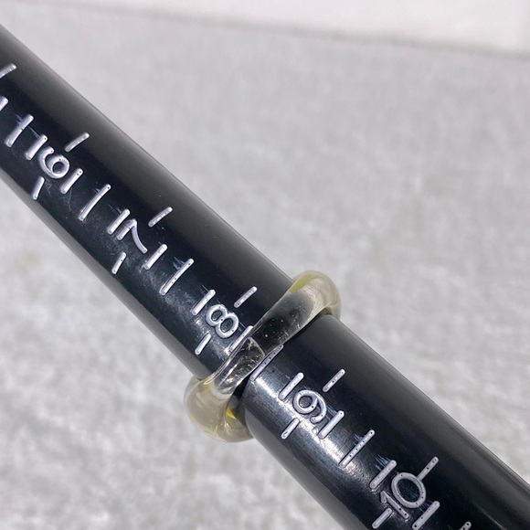 Vintage Art Glass Handmade Yellow Orange Band Ring - Picture 10 of 12